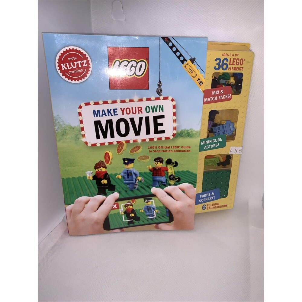 Lego Make Your Own Movie Book Klutz Guide To Stop Animation Minifigures 36 Pcs